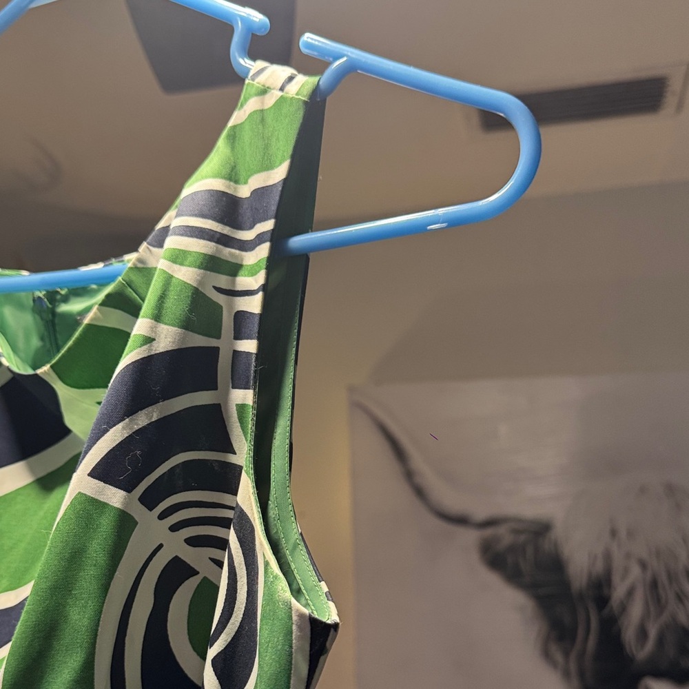 Merona Green and Navy Blue Swirl Midi Dress - Picture 8 of 9